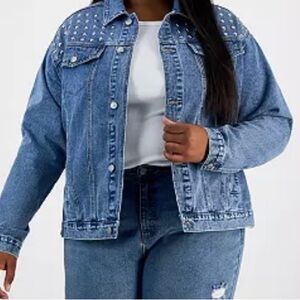 NEW| Madden girl |Studded Blue Denim Jacket| size: 1X